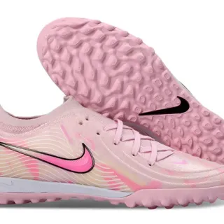 Nike Zapatillas de fútbol para turf con upper de malha rosa multicolor y overlays de patrón ondulado