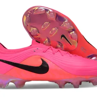 Nike Pink Orange Low-Cut Synthetic Upper Ribbed Texture Firm-Ground Soccer Shoes