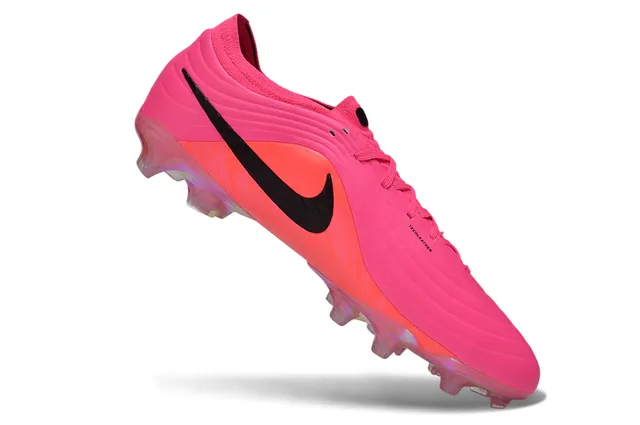 Nike Pink Orange Low-Cut Synthetic Upper Ribbed Texture Firm-Ground Soccer Shoes 11