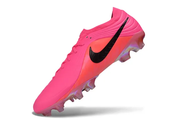 Nike Pink Orange Low-Cut Synthetic Upper Ribbed Texture Firm-Ground Soccer Shoes 12