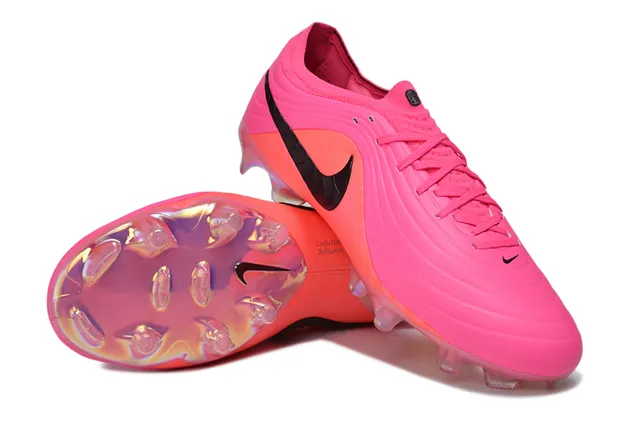 Nike Pink Orange Low-Cut Synthetic Upper Ribbed Texture Firm-Ground Soccer Shoes 13