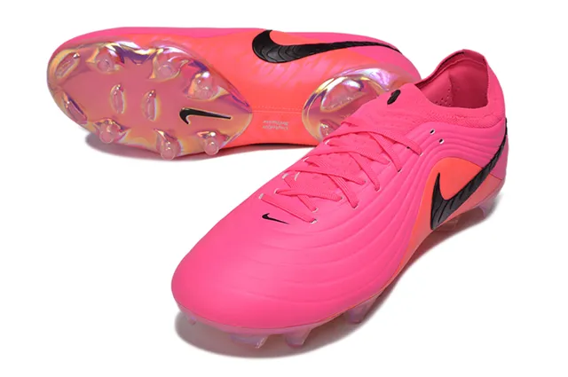 Nike Pink Orange Low-Cut Synthetic Upper Ribbed Texture Firm-Ground Soccer Shoes 14