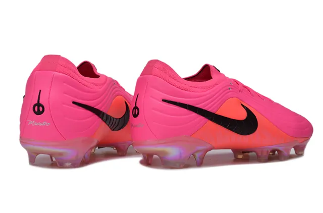 Nike Pink Orange Low-Cut Synthetic Upper Ribbed Texture Firm-Ground Soccer Shoes 15