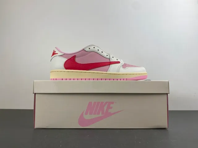 Nike Pink Red Laceless Slip-On Layered Leather Panels Lifestyle Sneakers 16