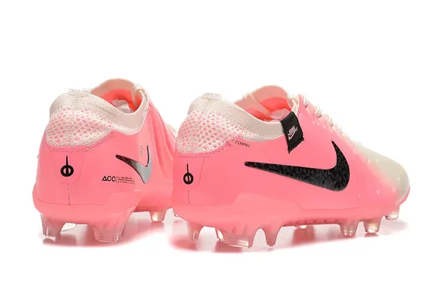 Nike Pink White Low-Cut Bootie Upper Translucent Outsole Firm-Ground Soccer Shoes 2