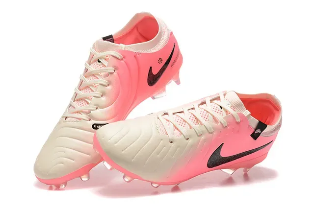 Nike Pink White Low-Cut Bootie Upper Translucent Outsole Firm-Ground Soccer Shoes 3