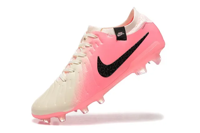 Nike Pink White Low-Cut Bootie Upper Translucent Outsole Firm-Ground Soccer Shoes 4