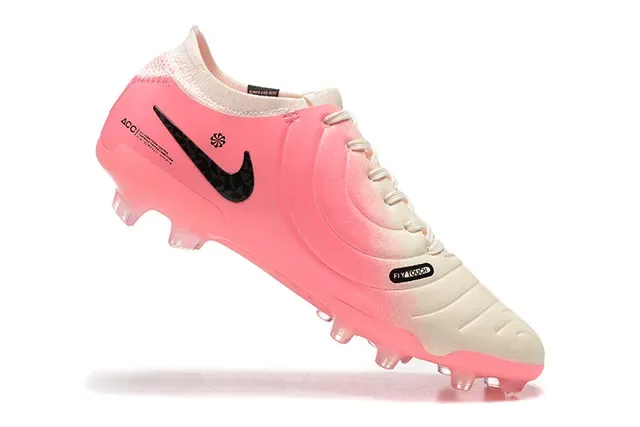 Nike Pink White Low-Cut Bootie Upper Translucent Outsole Firm-Ground Soccer Shoes 5