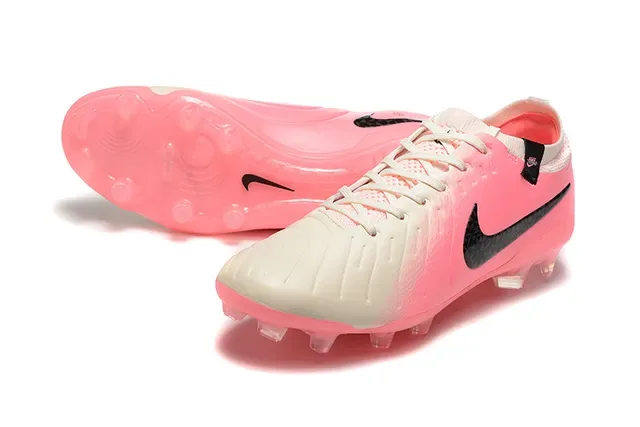 Nike Pink White Low-Cut Bootie Upper Translucent Outsole Firm-Ground Soccer Shoes 7