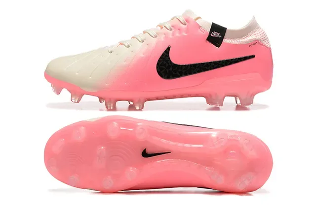 Nike Pink White Low-Cut Bootie Upper Translucent Outsole Firm-Ground Soccer Shoes 9