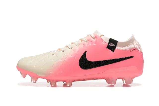 Nike Pink White Low-Cut Bootie Upper Translucent Outsole Firm-Ground Soccer Shoes 10