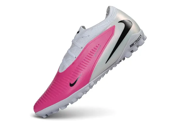 Nike وردي أبيض منخفض كولار صورة جورب نسيج صناعي مقرمش غطاء مقدمة القدم أرضية كروية أحذية كرة القدم 2