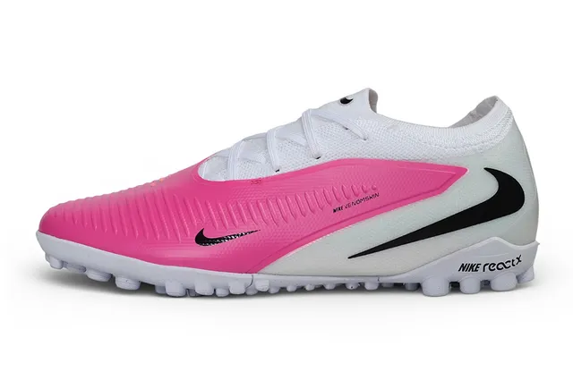 Nike وردي أبيض منخفض كولار صورة جورب نسيج صناعي مقرمش غطاء مقدمة القدم أرضية كروية أحذية كرة القدم 3