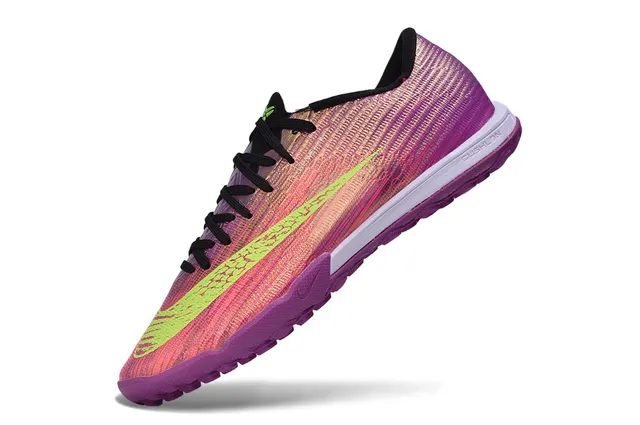 Nike Roxo Rosa Flyknit Upper Iridescent Gradient Turf Sapatos de Futebol 2