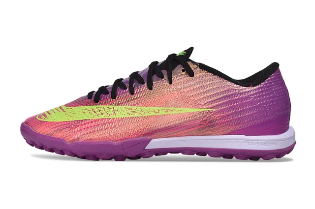 Nike Roxo Rosa Flyknit Upper Iridescent Gradient Turf Sapatos de Futebol 7