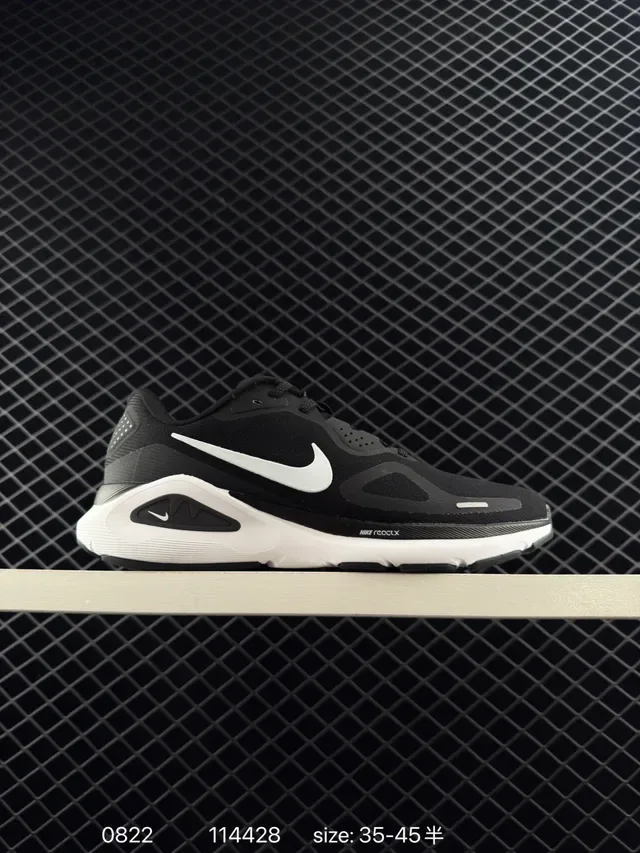 Nike ReactX Black and White Lifestyle Sneakers 6