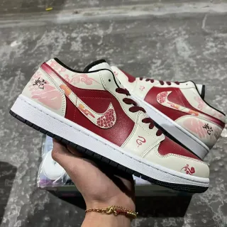 Nike Vermelho Bege Tênis Low-Top Cupsole Estilo de Vida