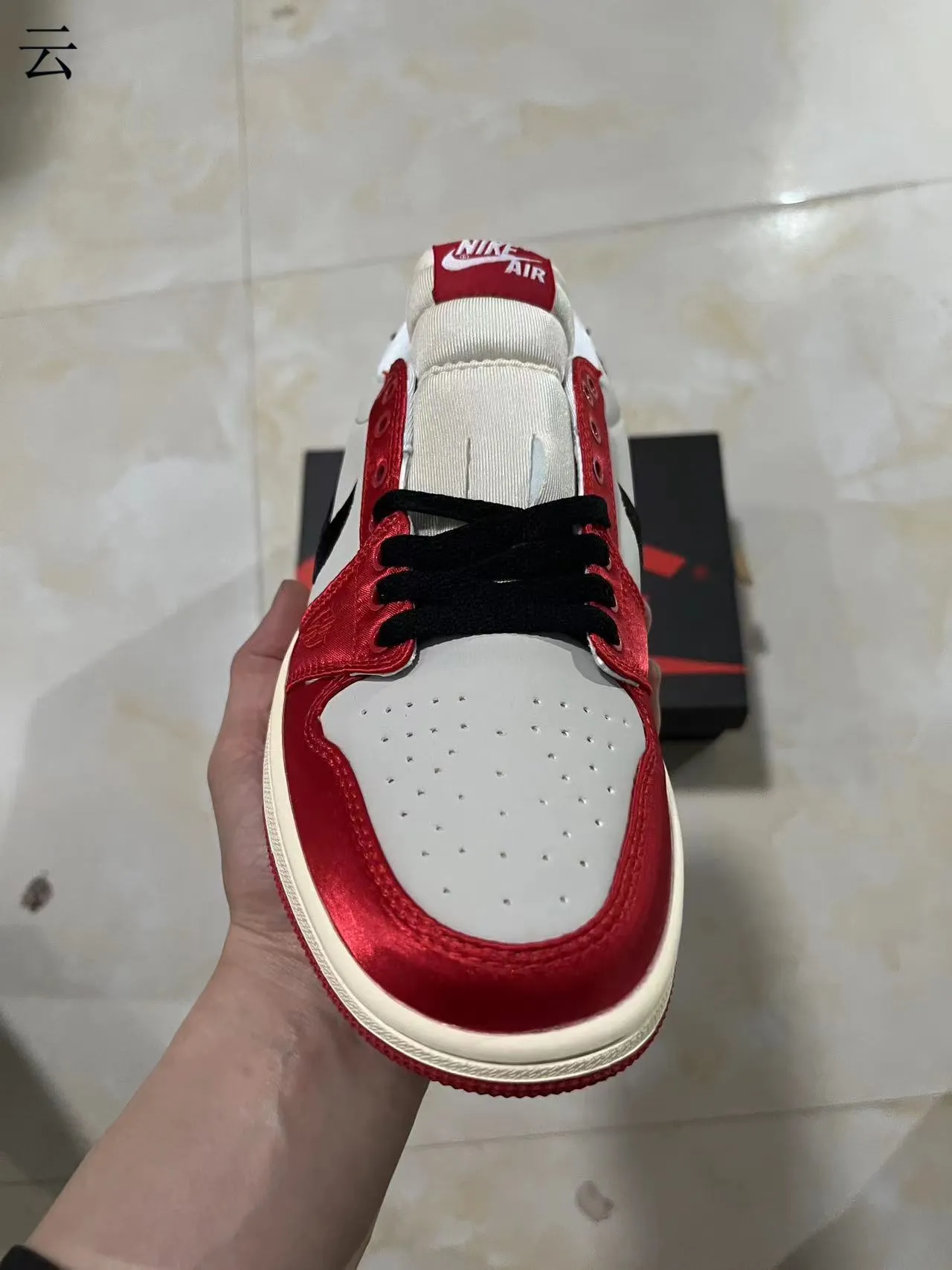 Nike Red White Low-Top Silhouette Satin Overlay Basketball Shoes 3