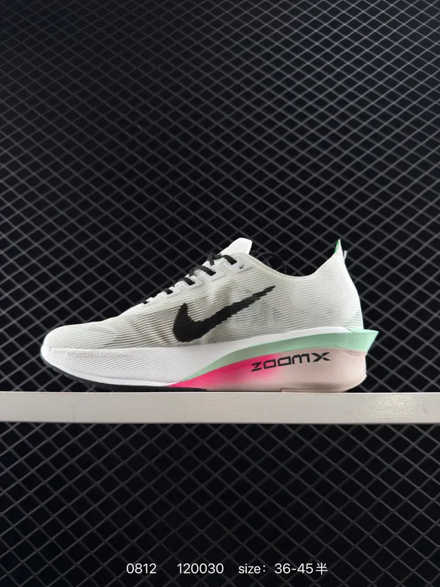Nike Road Racing VF White Black Engineered Knit Upper Visible Carbon Plate Running Shoes 4