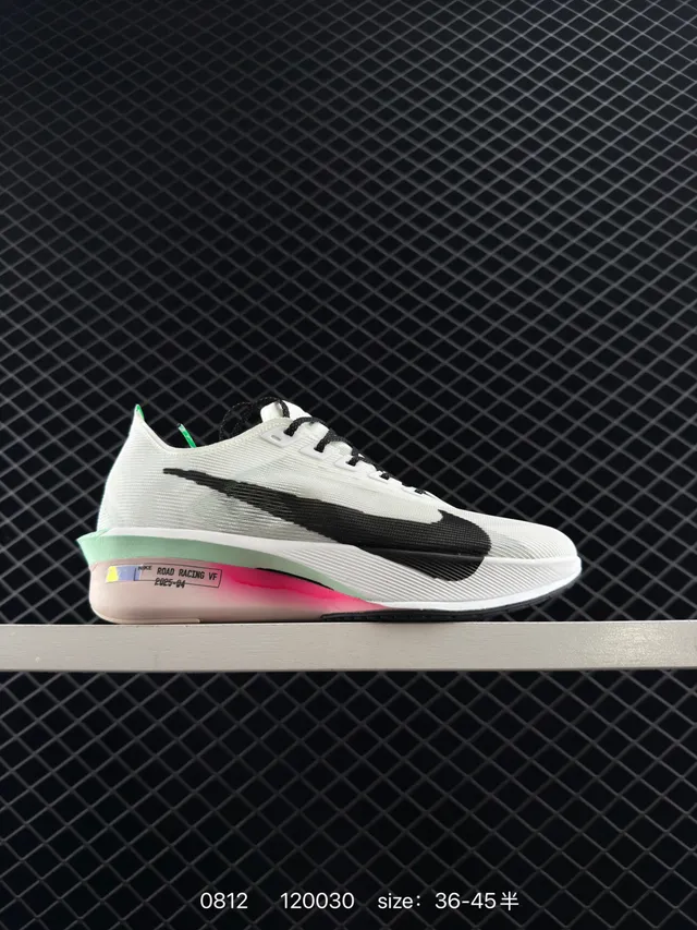 Nike Road Racing VF White Black Engineered Knit Upper Visible Carbon Plate Running Shoes 5