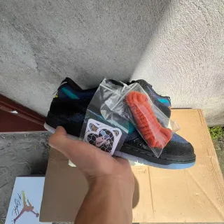 Nike SB Dunk Low 黑色青绿纹理滑板鞋