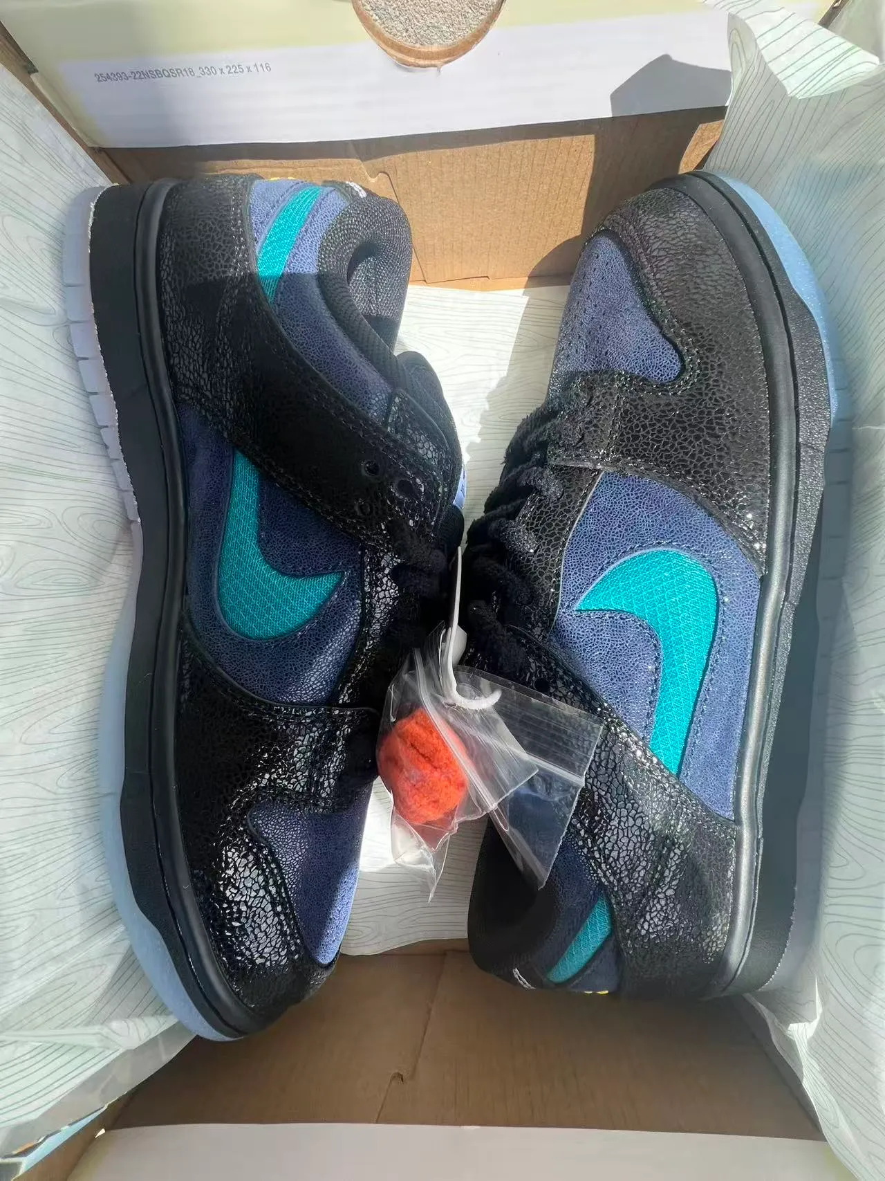 Nike SB Dunk Low Noir Turquoise Texturé Chaussures de Skateboard 10