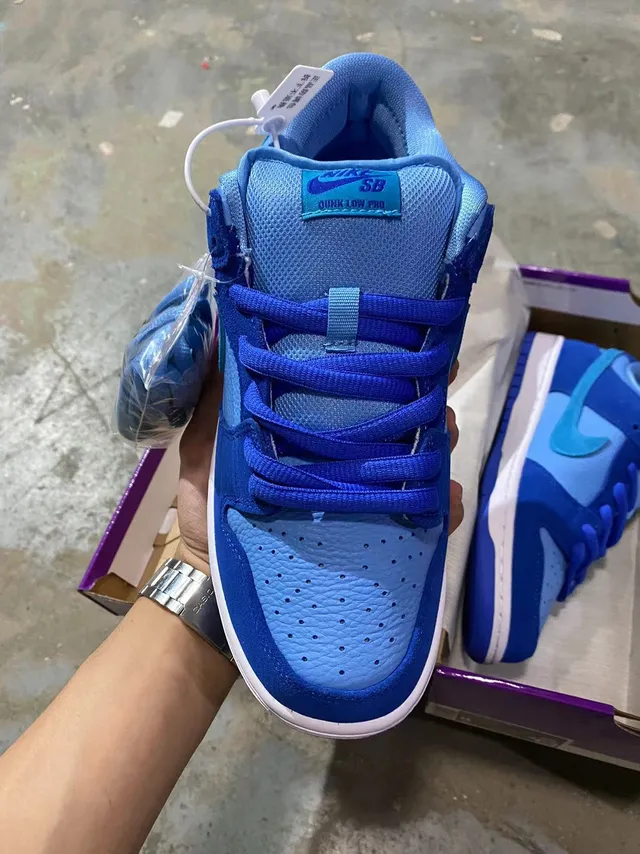 Nike SB Dunk Low Blue Colorblock Skateboard Shoes 3