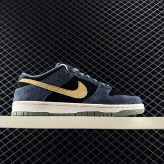 Nike SB Dunk Low स्केटबोर्ड जूते नेवी ब्लैक गोल्ड सूड