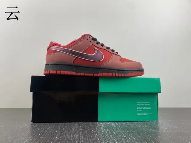 Nike SB Dunk Low Rouge Bordeaux Swoosh Chaussures de Skateboard 3