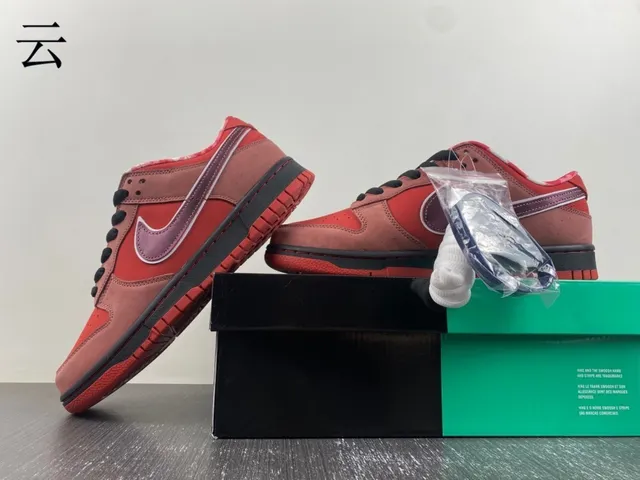 Nike SB Dunk Low Rouge Bordeaux Swoosh Chaussures de Skateboard 5