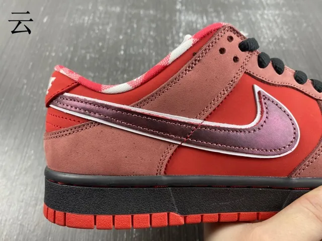 Nike SB Dunk Low Rouge Bordeaux Swoosh Chaussures de Skateboard 10