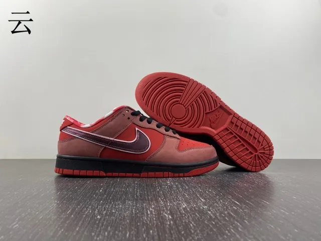 Nike SB Dunk Low Rouge Bordeaux Swoosh Chaussures de Skateboard 13