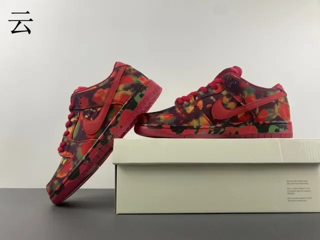 Nike SB Dunk Low Tie-Dye Camo Skateboard Shoes 14