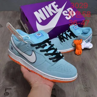 Nike SB Force 58 Light Blue Black Orange Skateboard Shoes