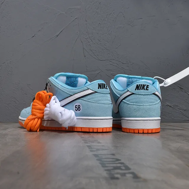 Nike SB Force 58 Light Blue Black Orange Skateboard Shoes 3