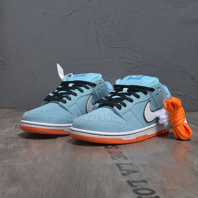 Nike SB Force 58 Light Blue Black Orange Skateboard Shoes 4