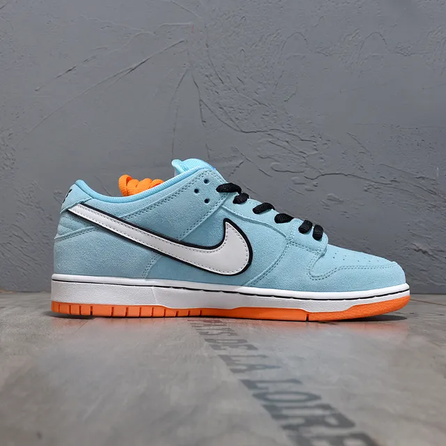 Nike SB Force 58 Light Blue Black Orange Skateboard Shoes 6