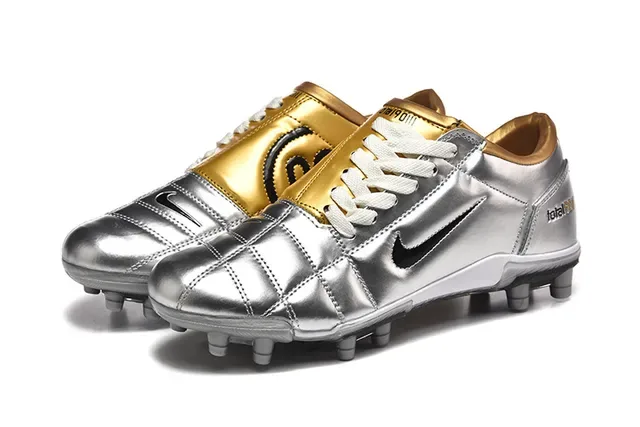 Nike Total 90 III Argent et Or Métallique Chaussures de football pour terrain ferme 8
