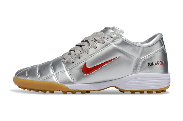 Nike Total 90 III Sapatos de futebol indoor prata metálica vermelha 3