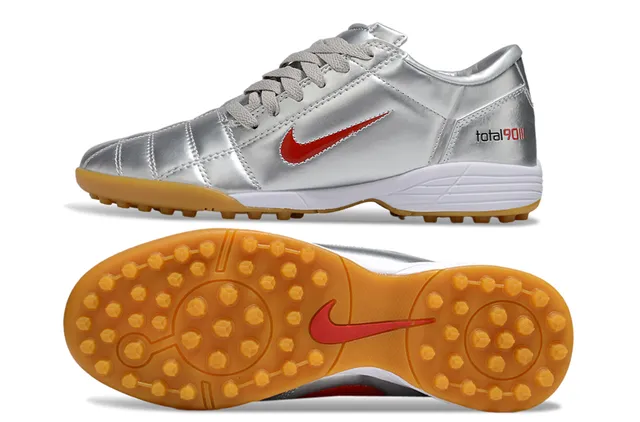 Nike Total 90 III Sapatos de futebol indoor prata metálica vermelha 4