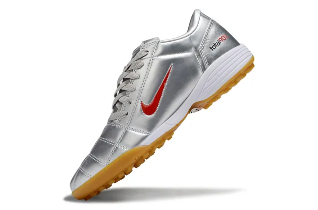 Nike Total 90 III Sapatos de futebol indoor prata metálica vermelha 7
