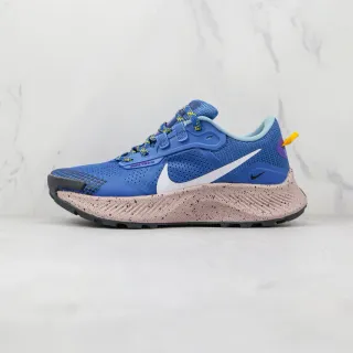 Nike Trail Blue Beige Engineered Mesh Upper Speckled Foam Midsole Running Shoes