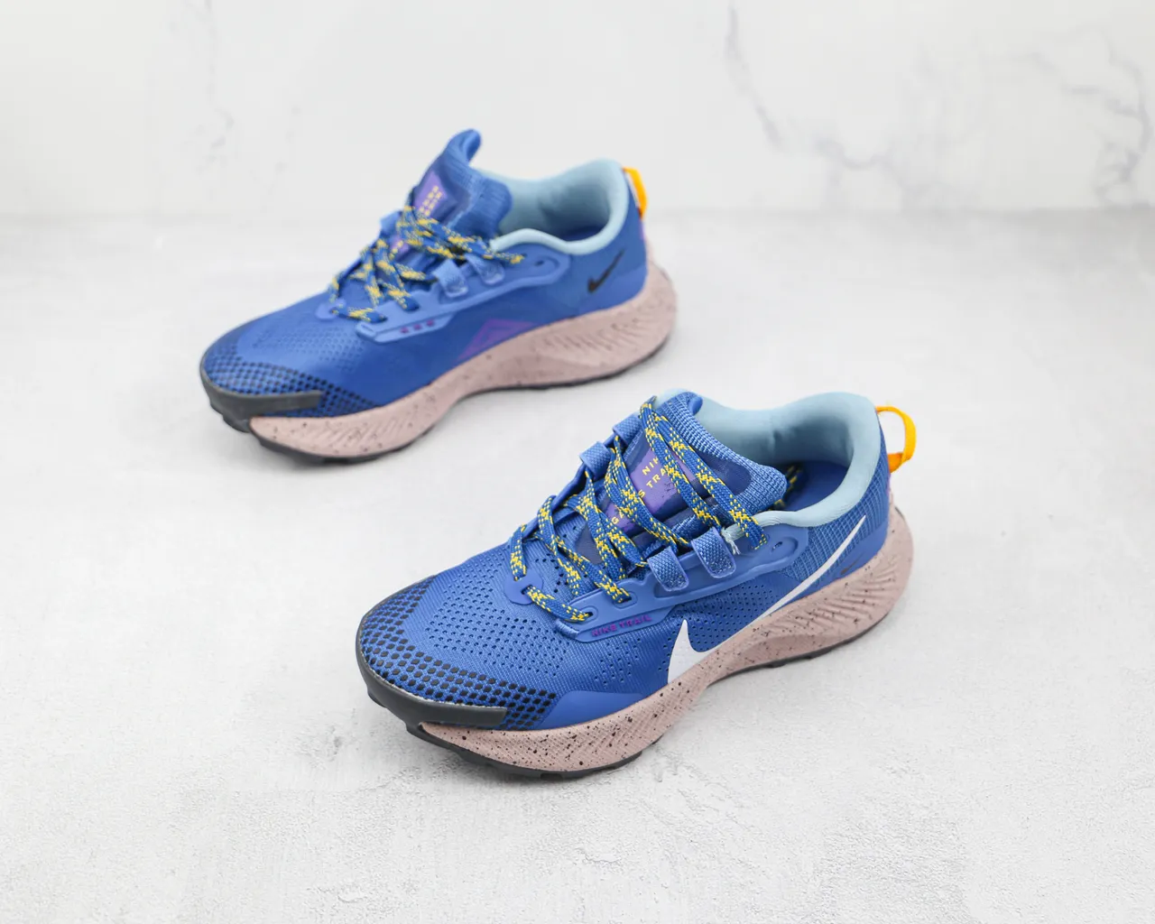 Nike Trail Tênis de Running Azul Bege Malla Engineered Espuma Speckled Midsole 7