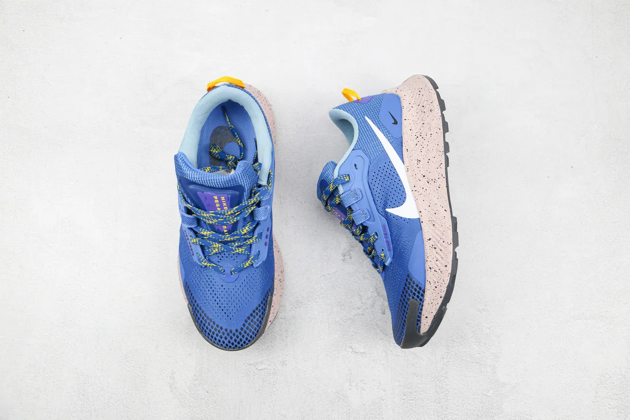 Nike Trail Tênis de Running Azul Bege Malla Engineered Espuma Speckled Midsole 8
