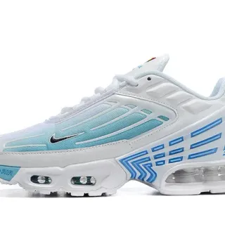 Nike White Blue Full-Length Air Unit Layered Synthetic Cage Lifestyle Sneakers