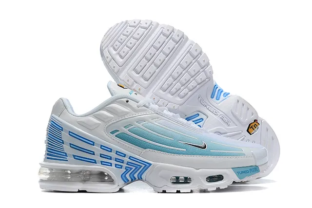 Nike White Blue Full-Length Air Unit Layered Synthetic Cage Lifestyle Sneakers 2
