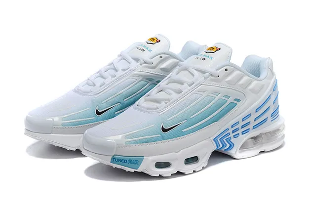 Nike White Blue Full-Length Air Unit Layered Synthetic Cage Lifestyle Sneakers 3
