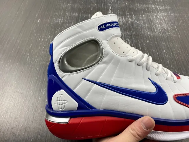 Nike White Blue High-Top Ribbed Synthetic Upper Basketball Shoes 3