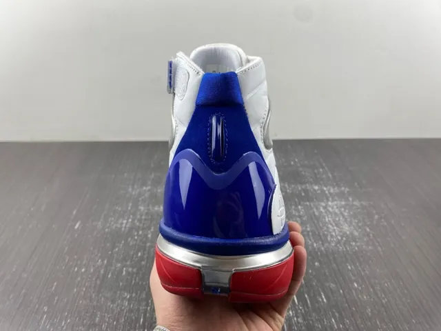 Nike White Blue High-Top Ribbed Synthetic Upper Basketball Shoes 4