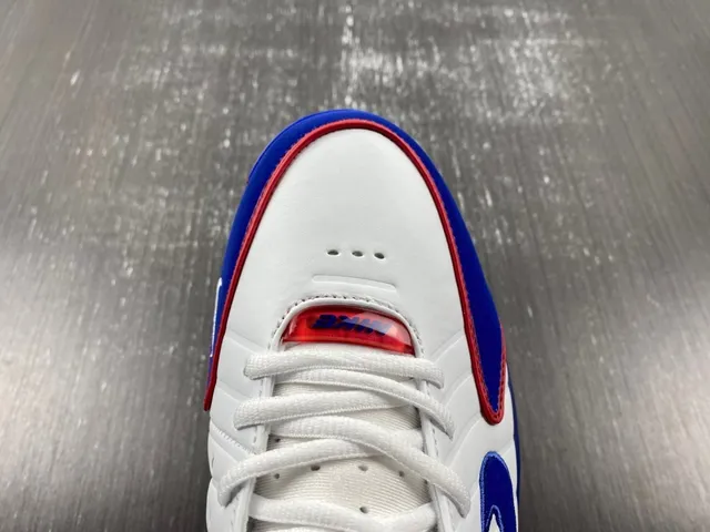 Nike White Blue High-Top Ribbed Synthetic Upper Basketball Shoes 5